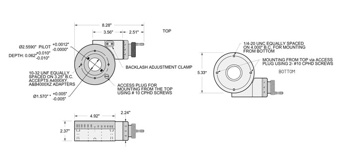 A48 Rotary Table Dimensions