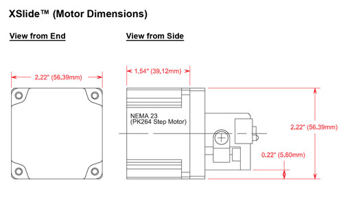 XSlide Motor Dimensions